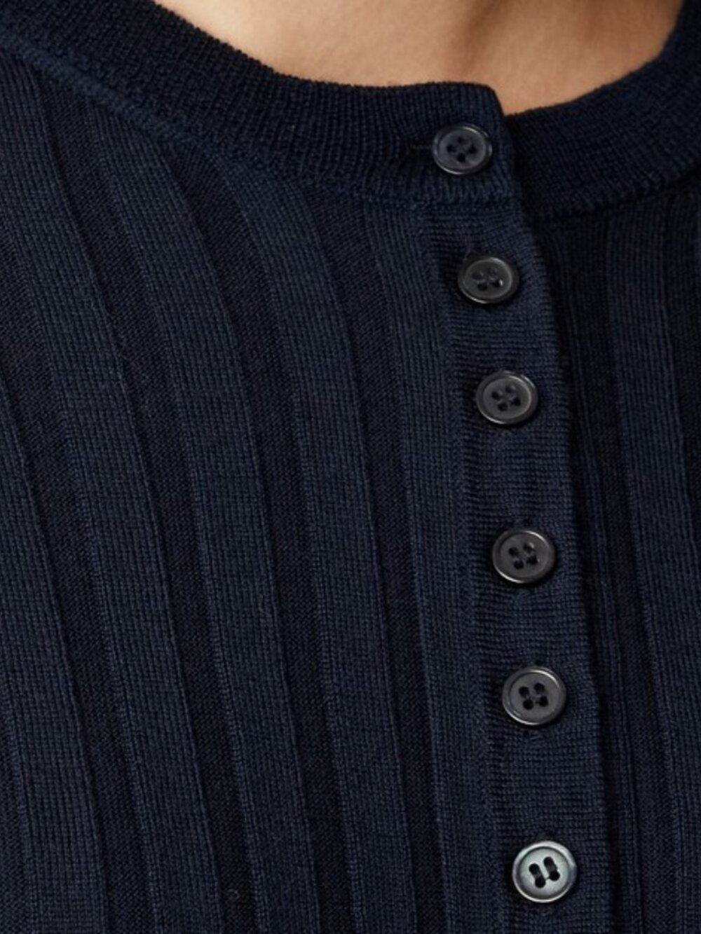J. Crew Wide-rib fitted cardigan top in merino wool S - Picture 3 of 7